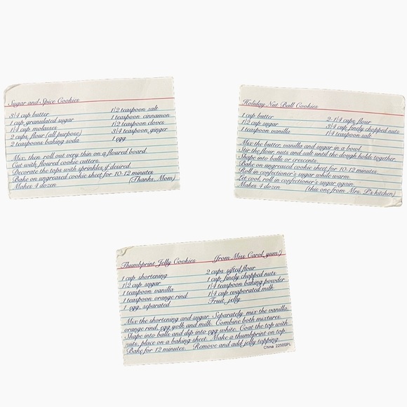 AMERICAN GIRL DOLL KIT- 3 COOKIE RECIPE CARDS From Kit’s Holiday Baking Set 2008 - Picture 1 of 5